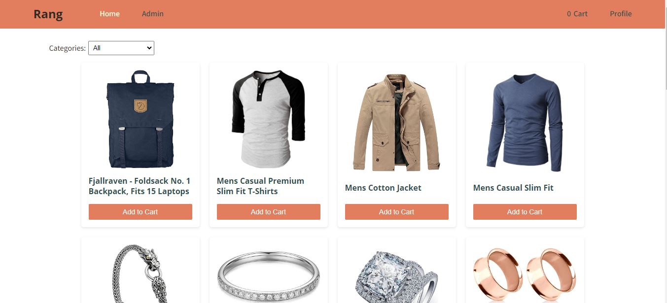 rang; a react project