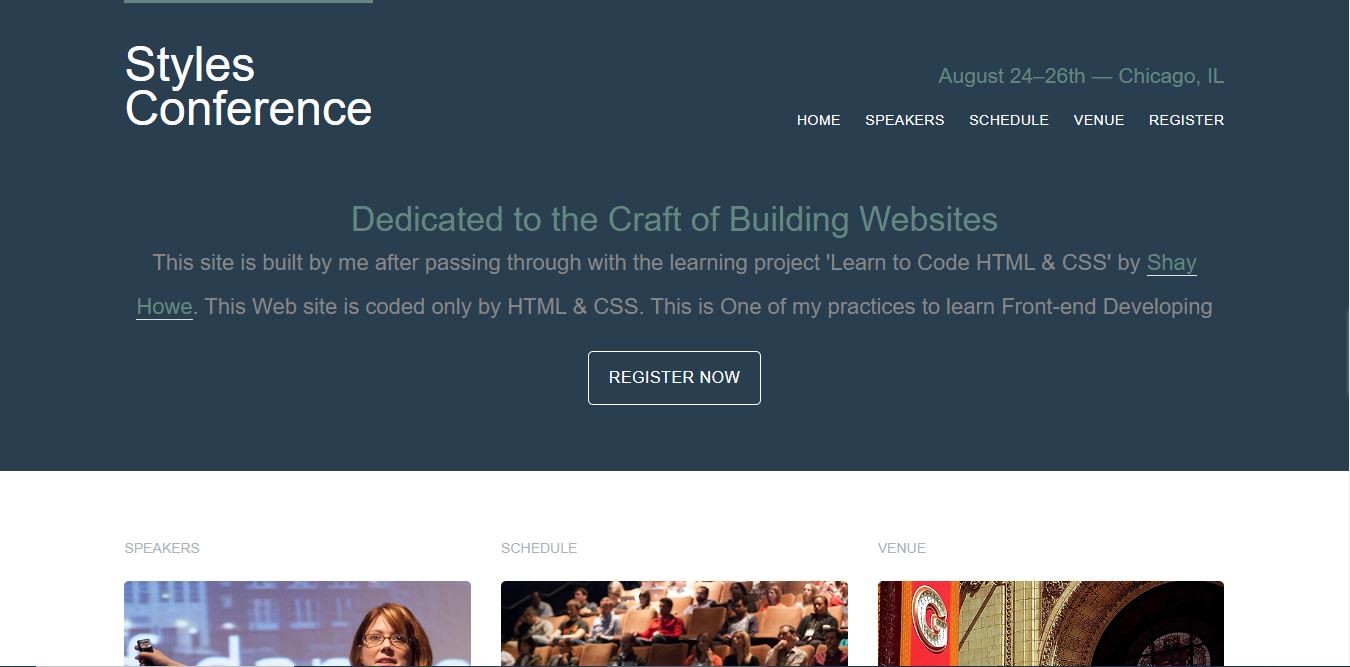 Styles Conference website